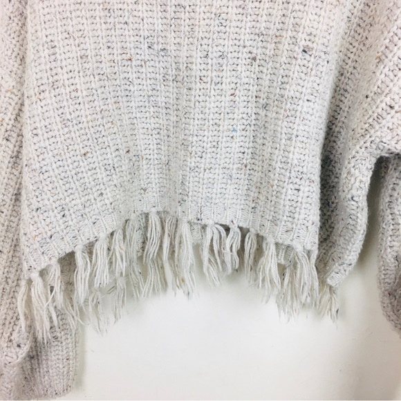 Wool Drop Shoulder Pullover Fuzzy Autumn Warm Cardigan Open Front Fringe Tassel - Picture 8 of 12
